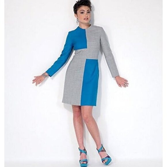 McCalls M7089 Misses Fit Patterned Colorblock Dress Sewing Pattern Sizes 6-14 - Picture 4 of 7